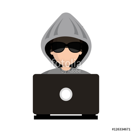 Computer hacking icon, simple style. Computer hacking icon 