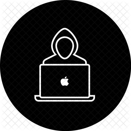 Computer hacker with laptop icon in simple style isolated on white 