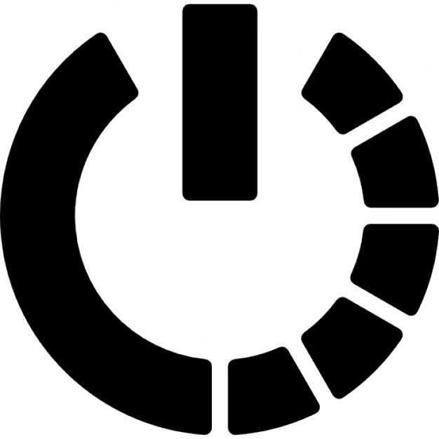 Power symbol variant with half circle of broken line Icons | Free 