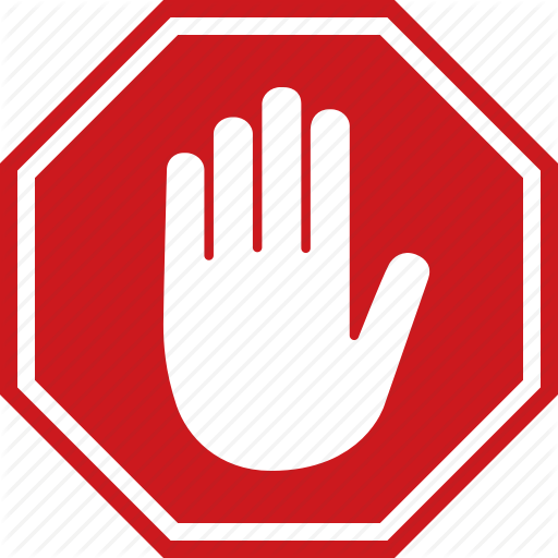 Adblock, block, halt, hand, palm, sign, stop icon | Icon search engine
