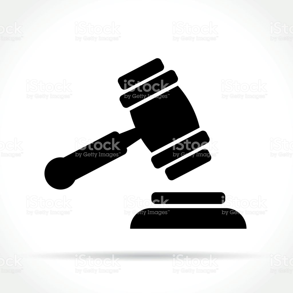 Judge Hammer Icon White Background  Stock Vector  marcotrapani 