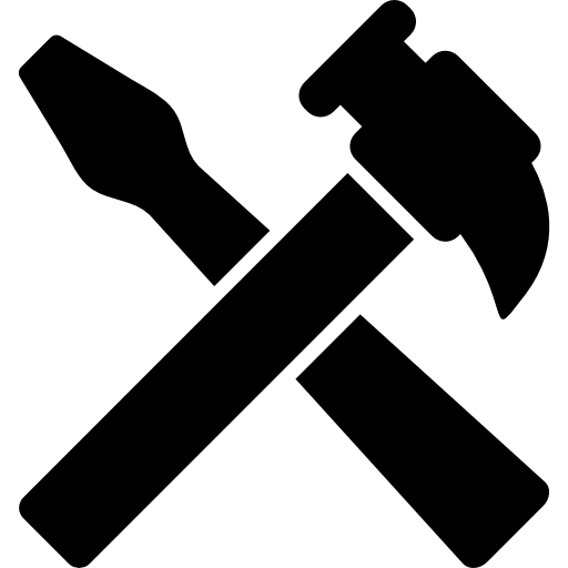 Hammer and screwdriver tools cross - Free Tools and utensils icons