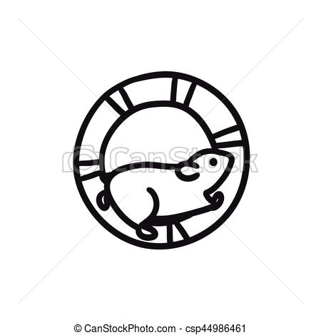 Hamster Wheel Glyph Icon Rodent Cage Stock Vector 772163014 