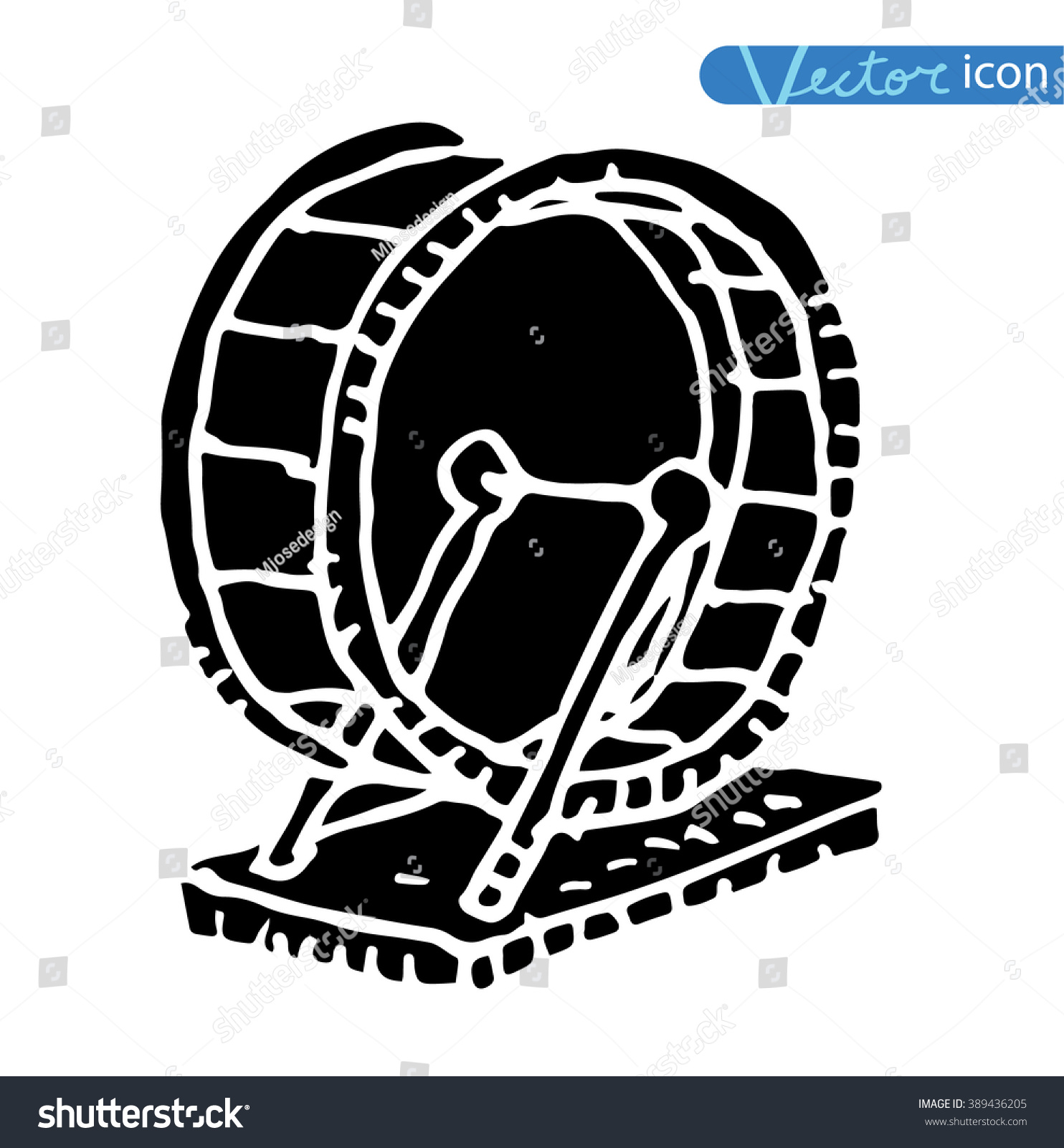 EPS Illustration - Businessman in a hamster wheel 2. Vector 