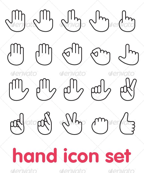 Hand Concept Icons Vector Eps 10 Stock Vector 117632008 - 