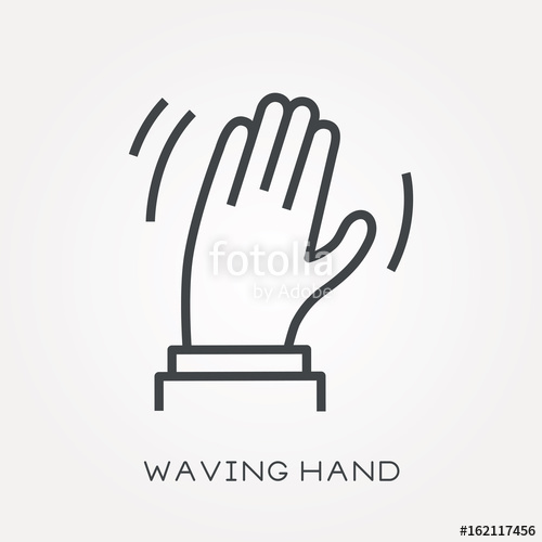 waving hand vector icon isolated on white background Stock image 