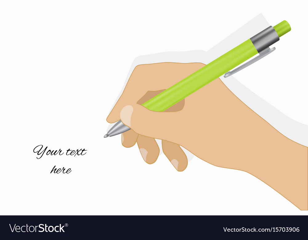 Hand write something. Hands holding pen, writing something 