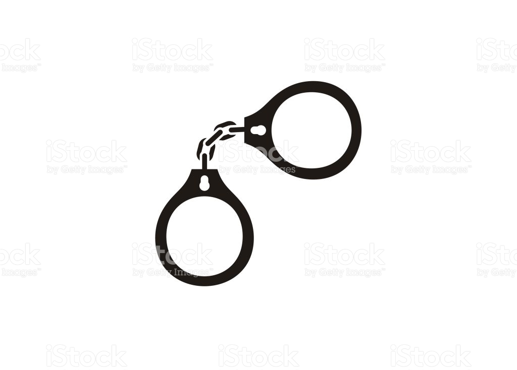 Hands in handcuffs icon in black style isolated on white vector 