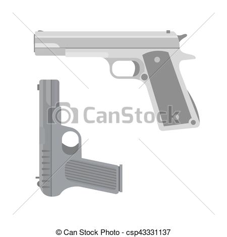 Powerful pistol handgun icon on white background Vector Image