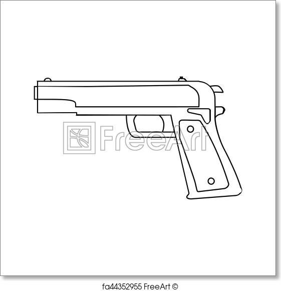 Revolver pistol line icon ~ Icons ~ Creative Market