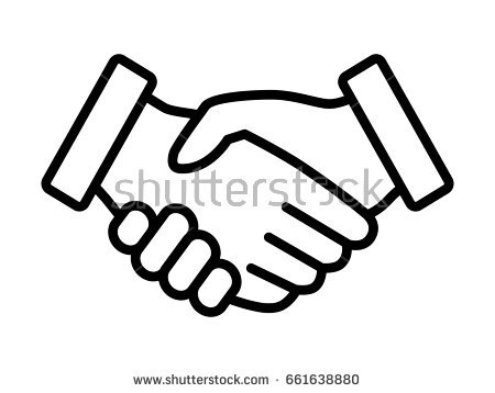 Business handshake icon white Royalty Free Vector Image