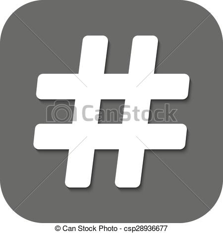The hash icon. hashtag symbol. flat vector illustration 