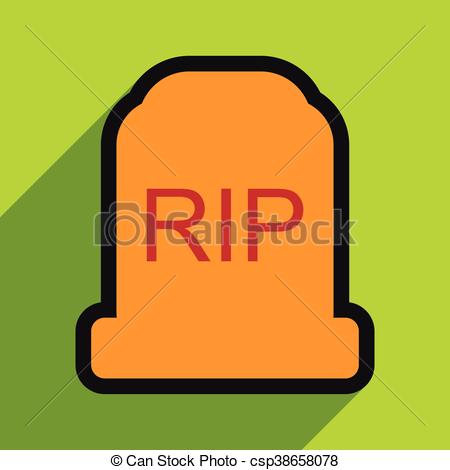 Headstone Icon. Flat Illustration Of Headstone Vector Icon For 