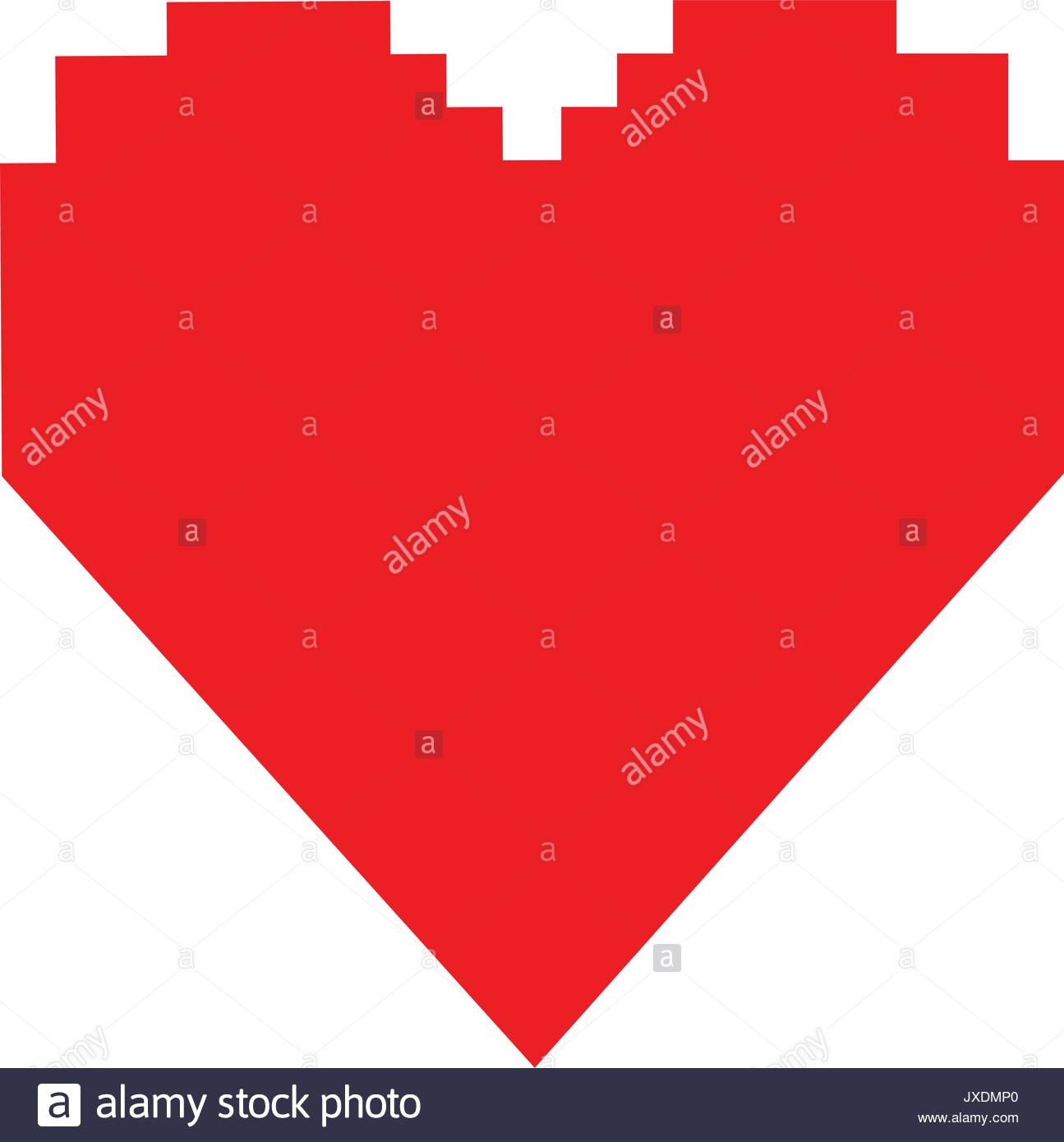 Pixel art heart love color icon valentine set | Stock Vector 
