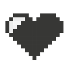 Heart pixel love icon Royalty Free Vector Image