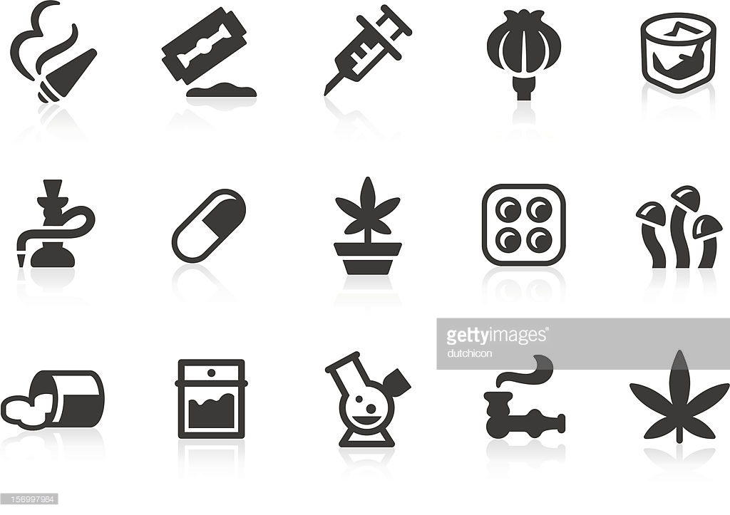 Heroin Icon In Black Style Isolated On White Background. Drugs 