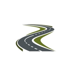 Highway abstract icon with overpass road turns to the sharply 
