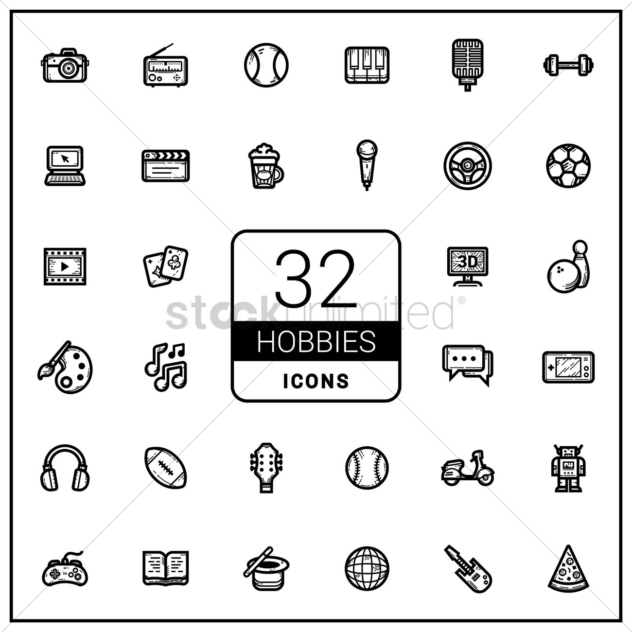 27 hobby icon packs - Vector icon packs - SVG, PSD, PNG, EPS 