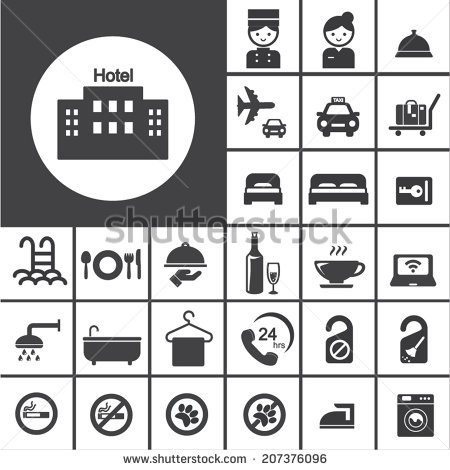 Hotel icon set  Stock Vector  Howcolour #101779134
