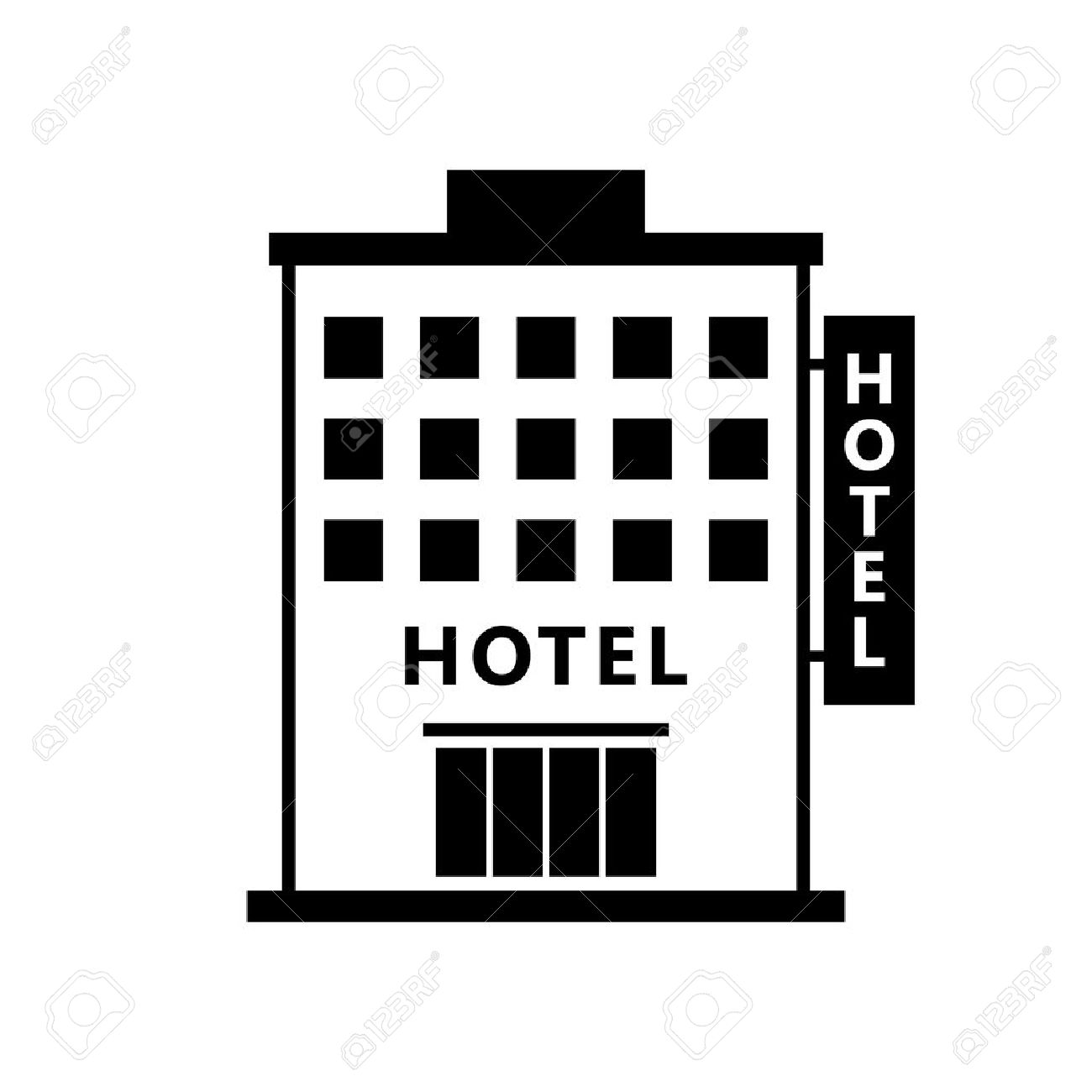 Modern Flat Design Vector Icons For Hotel Service In Black Stock 