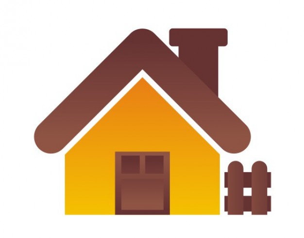 Little house icon with picket fence | flat-nasa kuca | Icon Library 