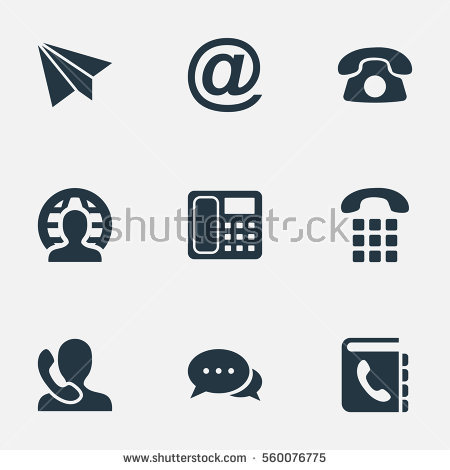Set 9 Simple Contact Icons Can Stock Illustration 576657997 