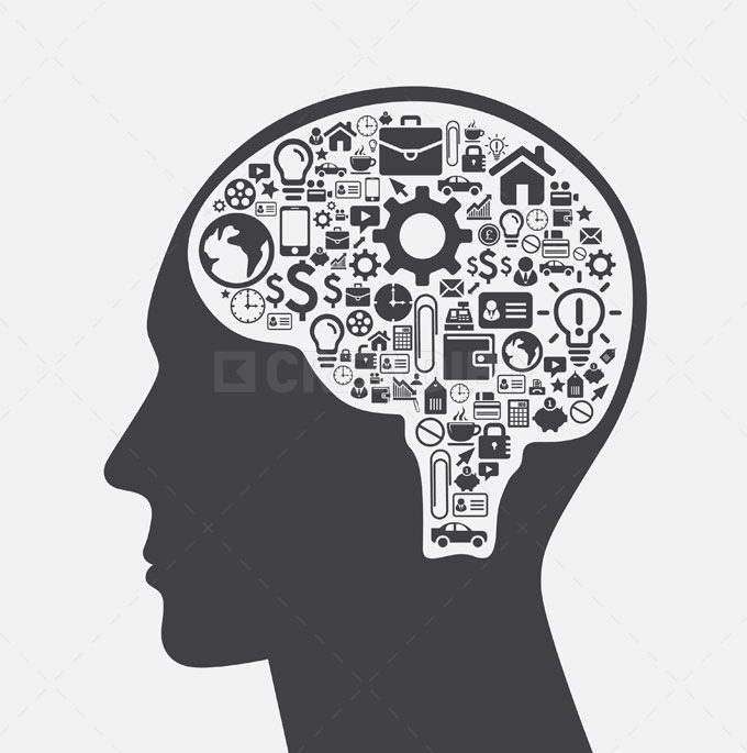 Brain, education, human head, learning, man, mind, thinking icon 