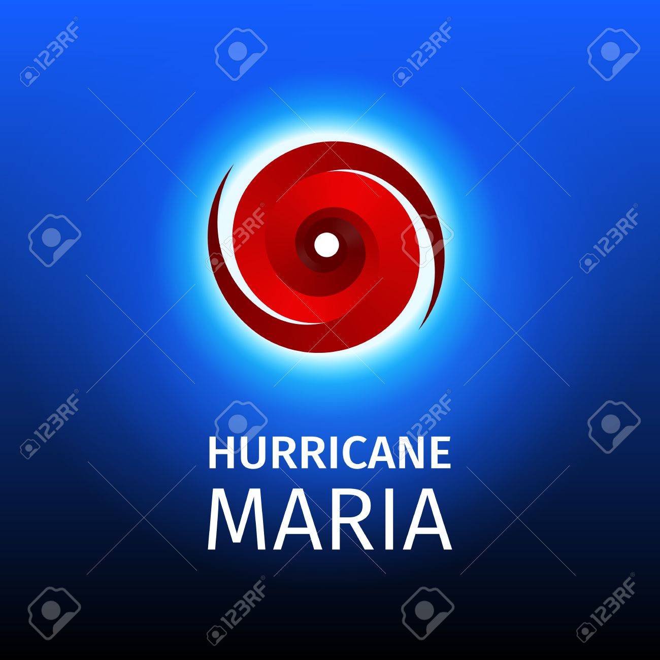 Graphic Banner Of Hurricane Maria. Icon / Sign / Symbol Of The 