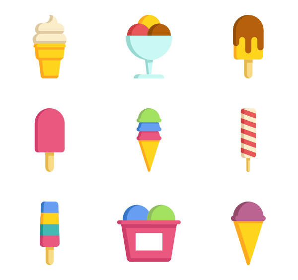 frozen, fruts, iconos, Ice, Cream, icen icon
