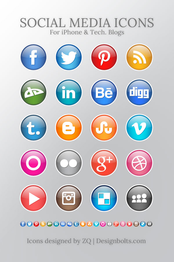 Social blogger circular interface button - Free social icons