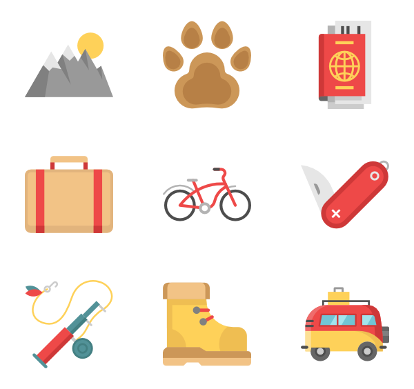 Camping And Outdoor Icon Set Stock Vector - Illustration of picnic 
