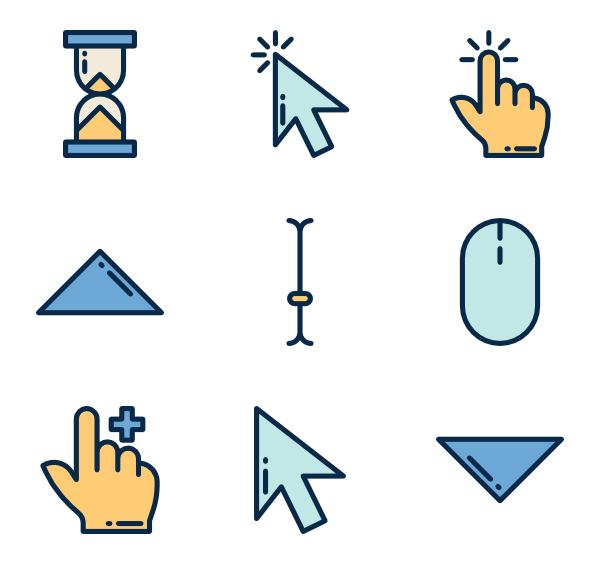 Pixel Cursors Icons Mouse Cursor Hand Pointer Hourglass 