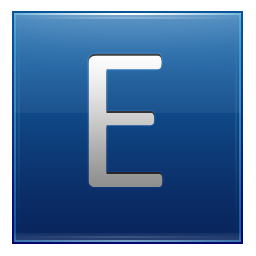 E Blue Icon - Alphabet Icons 