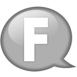 Speech balloon white f Icon | Speech Balloon Grey Iconset | Iconexpo