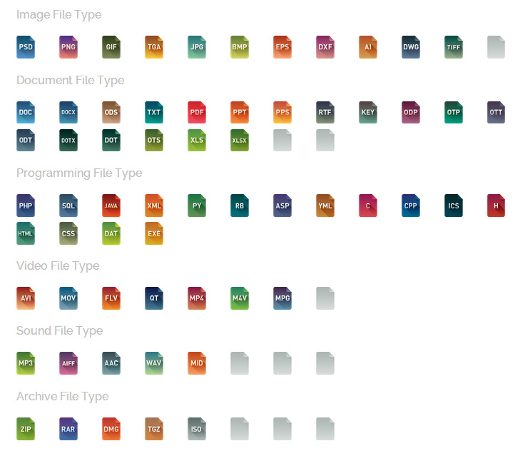 File Types 40 free icons (SVG, EPS, PSD, PNG files)