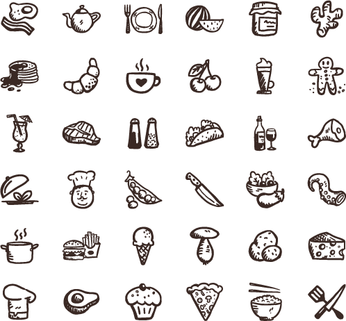 Food icons,  4,500 free files in PNG, EPS, SVG format