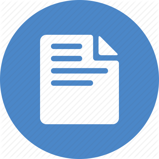 Blue, circle, document, file, form, note, report icon | Icon 