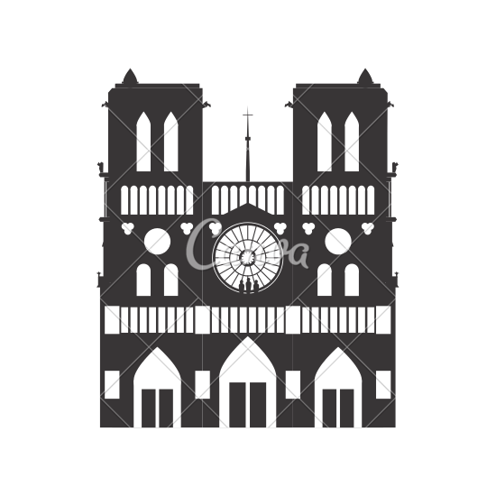 notre dame cathedral paris icon image  Stock Vector  jemastock 