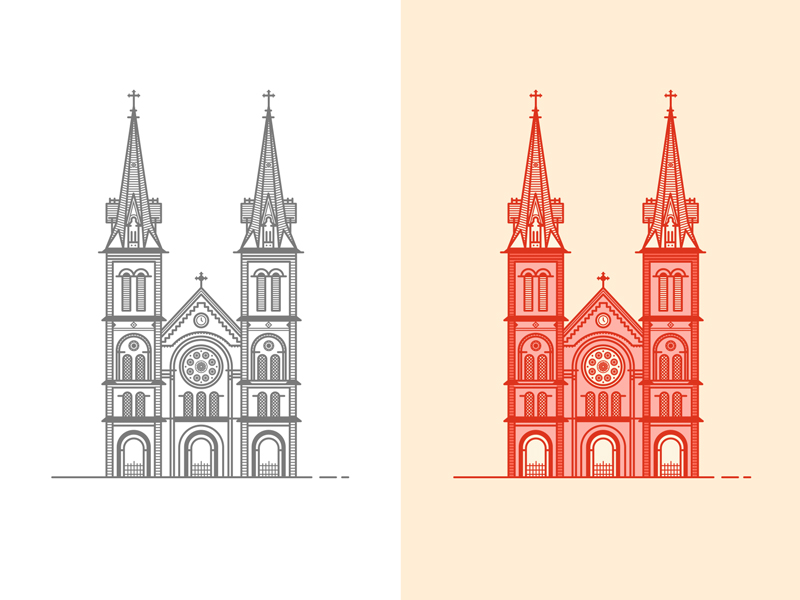 Notre Dame Filled Icon - free download, PNG and vector