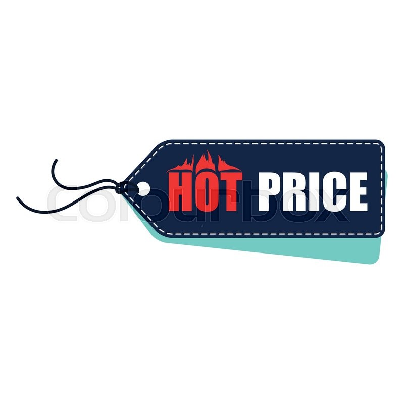 Hot price label flat icon. Modern color tag on a white background 