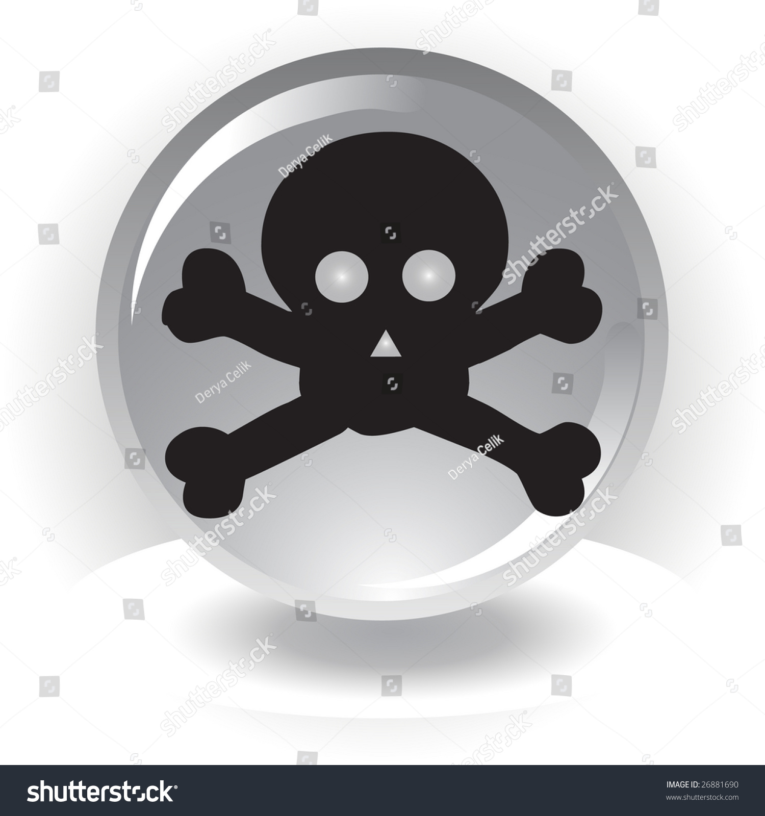 Pirate Skull Crossbones Icon Cartoon Style Stock Vector 627123617 