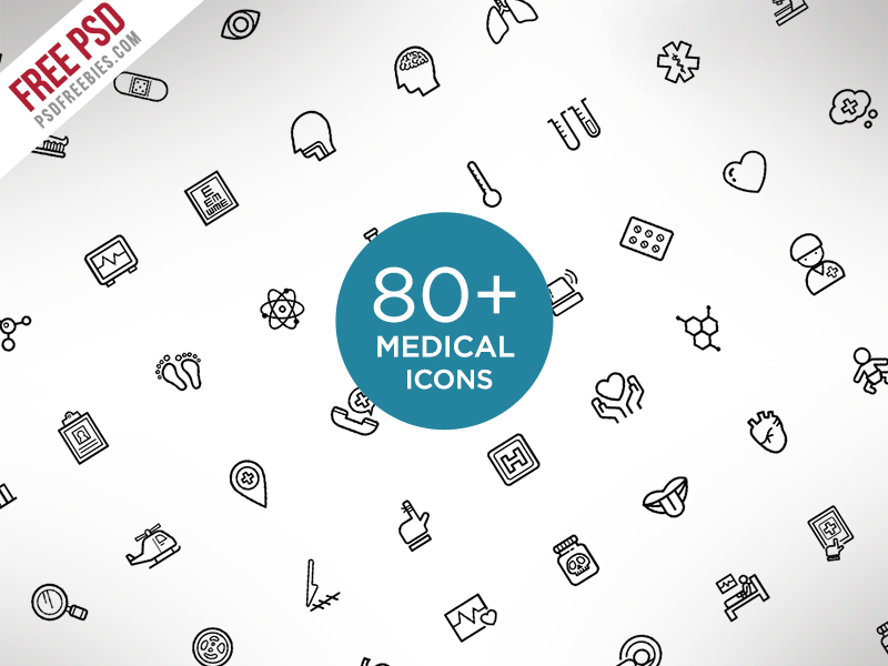 Medical And Science Outline Icon Set Free PSD by PSD Freebies 