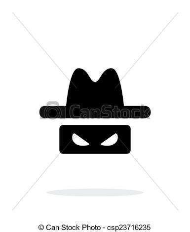 Black icon of anonymous spy agent. | Stock Vector | Colourbox