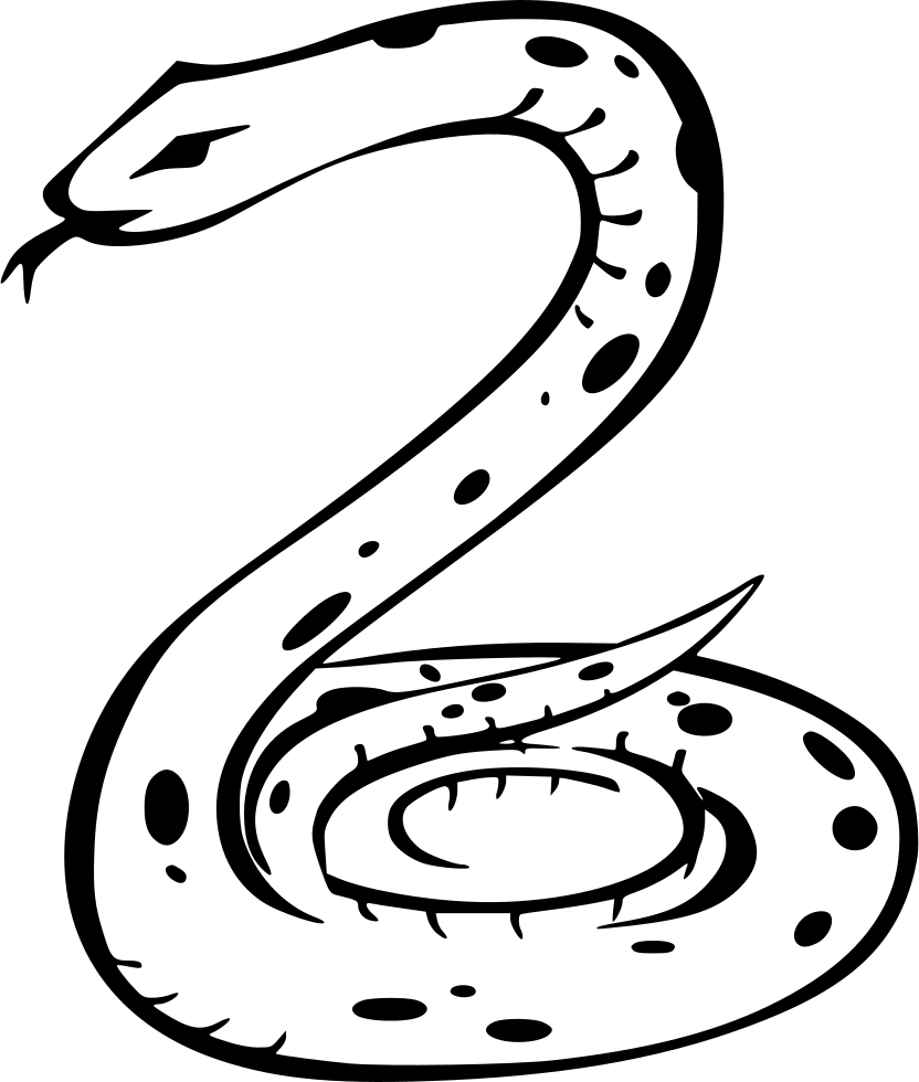 Line art,Coloring book,Clip art,Black-and-white,Serpent