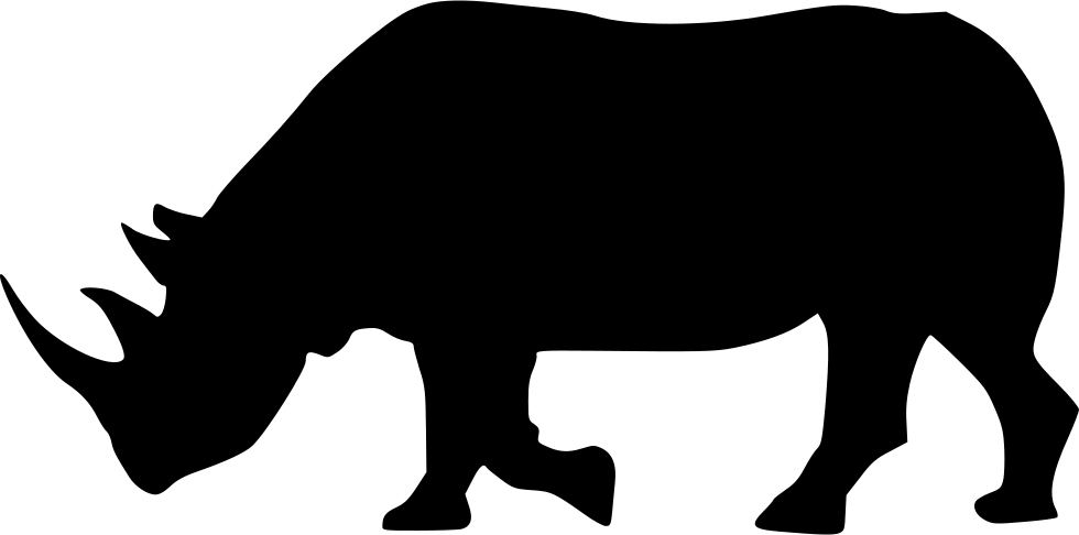 Clip art,Silhouette,Rhinoceros,Animal figure,Terrestrial animal,Tapir,Graphics,Wildlife,Black-and-white,Tail