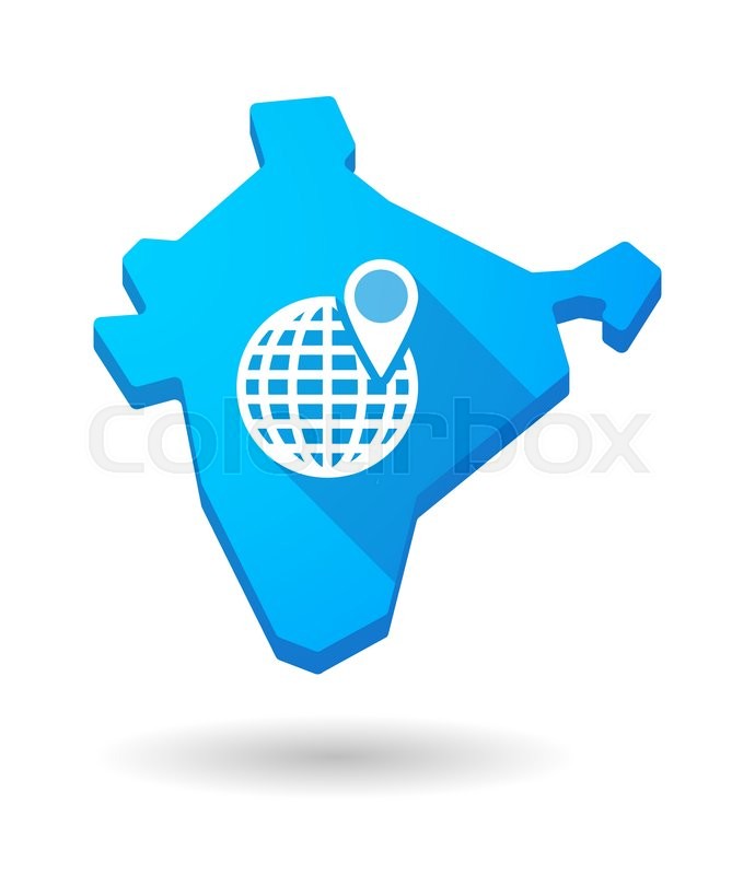 Illustration of an India map icon with a blood drop | Stock Vector 