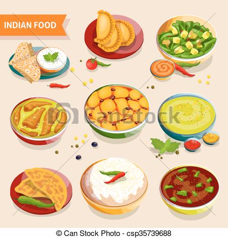 Hand drawn Indian food elements vector 04 - Vector Food free download