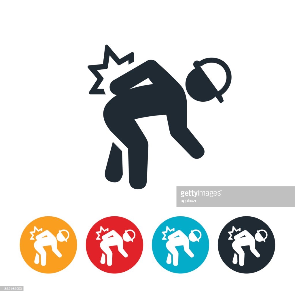 Workplace Back Injury Icon Vector Art | Getty Images