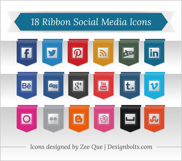 Social Media Ribbon Vectors - Download Free Vector Art, Stock 