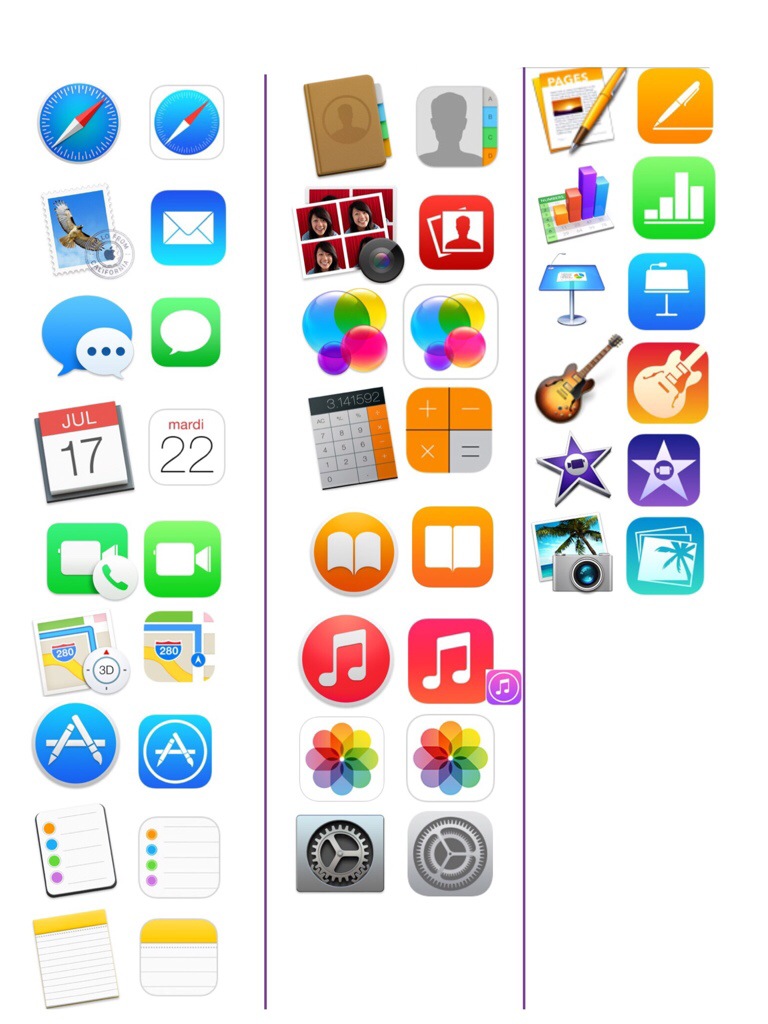 iOS 8 vs OS X Yosemite app icons | NewsAllOnApple